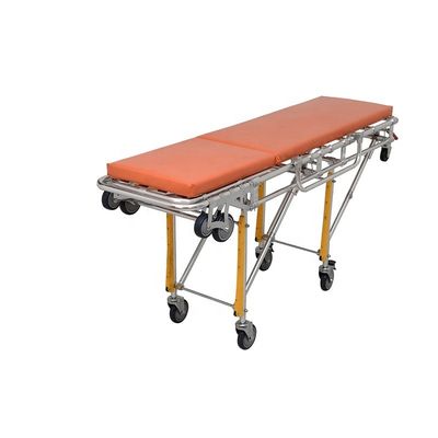 Traîneau d'ambulance d'hôpital, roulettes d'ambulance orange, roulettes d'ambulance de classe I