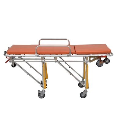 Traîneau d'ambulance d'hôpital, roulettes d'ambulance orange, roulettes d'ambulance de classe I