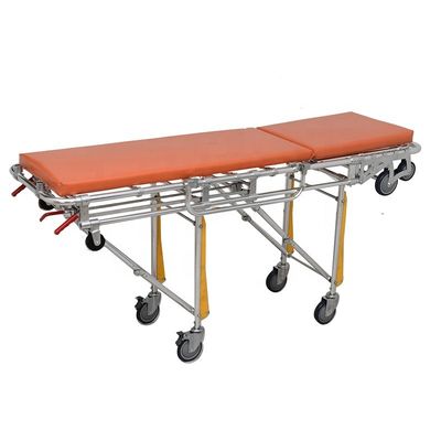 Traîneau d'ambulance d'hôpital, roulettes d'ambulance orange, roulettes d'ambulance de classe I