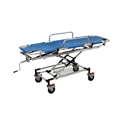 Lit d'urgence d'hôpital en alliage d'aluminium Lit de couchette d'urgence bleu