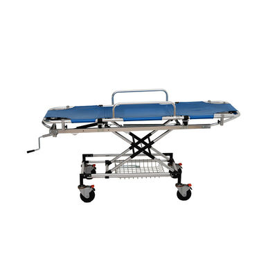 Lit d'urgence d'hôpital en alliage d'aluminium Lit de couchette d'urgence bleu